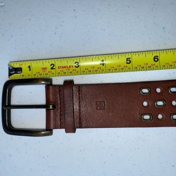 Vintage Ralph Lauren Leather brass grommet belt sz M EUC - Picture 9 of 12